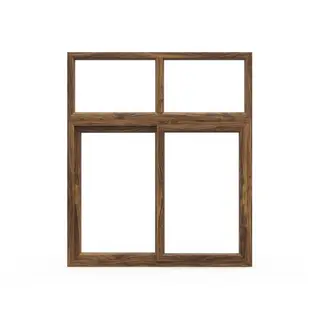 Walnut UPVC 62 Series 2-Track Combination Sliding Window with Top Fixed by Simmply Perfect, Hyderabad