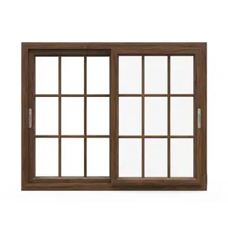Walnut UPVC 62 Series 2-Track French Sliding Window by Simmply Perfect, Hyderabad