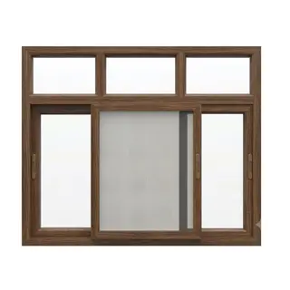Walnut UPVC 90 Series 2.5-Track Combination Sliding Window with Top Fix by Simmply Perfect, Hyderabad