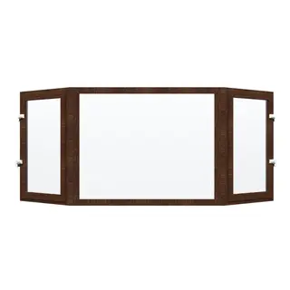 Walnut UPVC Bay Window Front Fixed, At Sides Outswing Openable by Simmply Perfect, Hyderabad