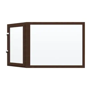 Walnut UPVC Bay Window Front Fixed, Side Outswing Openable by Simmply Perfect, Hyderabad