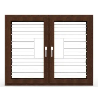 Walnut UPVC Double Casement Window with Grill by Simmply Perfect, Hyderabad