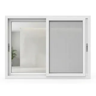 White UPVC 112 Series 3-Track 2-Panel Sliding Window with Mesh by Simmply Perfect, Hyderabad