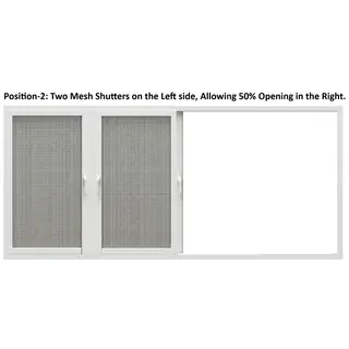 White UPVC 112 Series 3-Track 4-Panel Combination + 2 Mesh Panel Sliding Door, Top Fix – view 5 White UPVC 112 Series 3-Track 4-Panel Combination + 2 Mesh Panel Sliding Door, Top Fix – view 5 by Simmply Perfect, Hyderabad