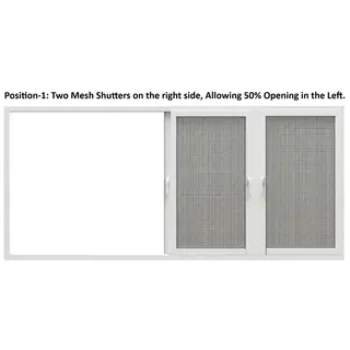 White UPVC 112 Series 3-Track 4-Panel Combination + 2 Mesh Panel Sliding Door, Top Fix – view 6 White UPVC 112 Series 3-Track 4-Panel Combination + 2 Mesh Panel Sliding Door, Top Fix – view 6 by Simmply Perfect, Hyderabad