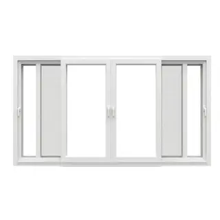 White UPVC 112 Series 3-Track 4-Panel Sliding Door with Mesh by Simmply Perfect, Hyderabad