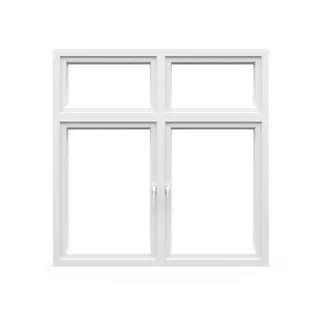 White UPVC 60 Series Combination Double Casement Window with Top Fix by Simmply Perfect, Hyderabad