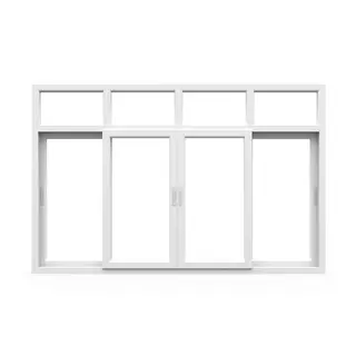White UPVC 62 Series 2-Track 4-Panel Combination Sliding Window with Top Fixed by Simmply Perfect, Hyderabad
