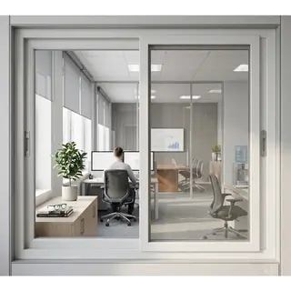 White UPVC 80 Series 2.5-Track 2-Panel Sliding Window with Mesh – view 2 White UPVC 80 Series 2.5-Track 2-Panel Sliding Window with Mesh – view 2 by Simmply Perfect, Hyderabad