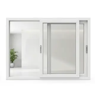 White UPVC 90 Series 2.5-Track 2-Panel Sliding Window with Mesh – view 2 White UPVC 90 Series 2.5-Track 2-Panel Sliding Window with Mesh – view 2 by Simmply Perfect, Hyderabad