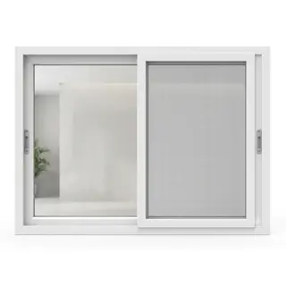 White UPVC 90 Series 2.5-Track 2-Panel Sliding Window with Mesh by Simmply Perfect, Hyderabad