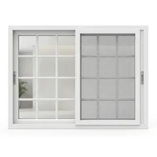 White UPVC 90 Series 2.5-Track French Sliding Window by Simmply Perfect, Hyderabad