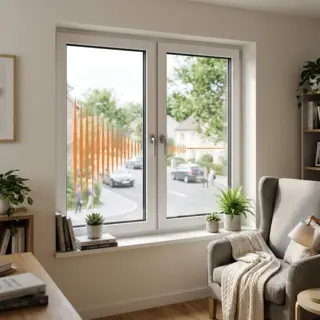 White UPVC Double Casement Soundproof Window by Simmply Perfect, Hyderabad