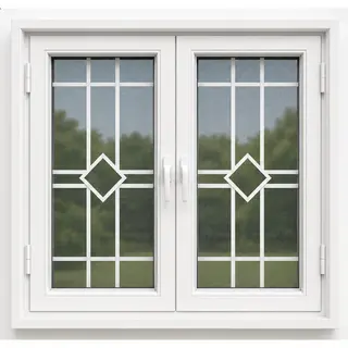 White UPVC Double Casement Window is with Mesh and Grill – view 2 White UPVC Double Casement Window is with Mesh and Grill – view 2 by Simmply Perfect, Hyderabad