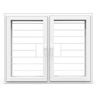 White UPVC Double Casement Window with Grill by Simmply Perfect, Hyderabad