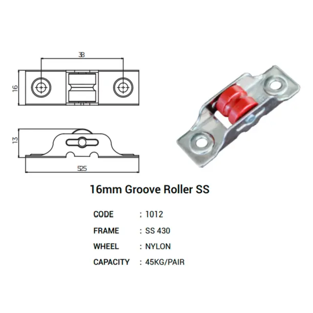 16mm Groove Roller SS for UPVC Windows & Doors | Simmply Perfect 16mm Groove Roller SS for UPVC Windows & Doors by Simmply Perfect, Hyderabad