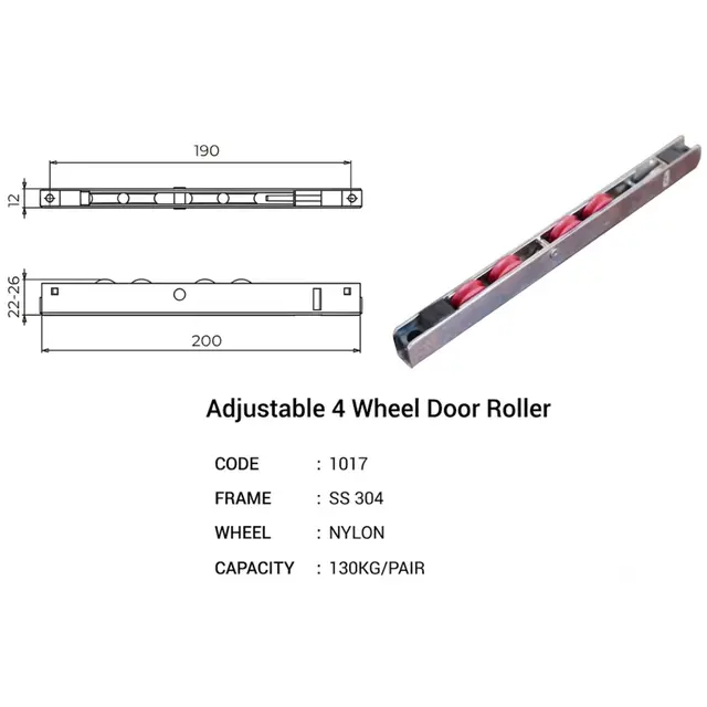 Adjustable 4 Wheel Door Roller for UPVC Windows & Doors by Simmply Perfect, Hyderabad