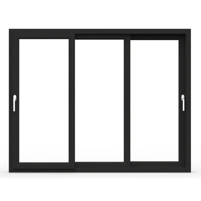 Black Laminated UPVC 112 Series 3-Track 3-Panel Sliding Door by Simmply Perfect, Hyderabad
