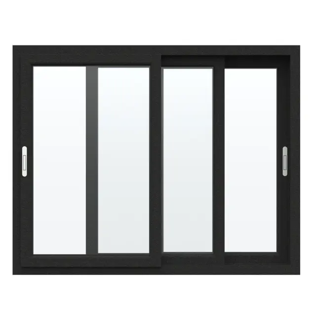 Black Laminated UPVC 112 Series 3-Track 3-Panel Sliding Window Black Laminated UPVC 112 Series 3-Track 3-Panel Sliding Window by Simmply Perfect, Hyderabad