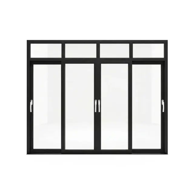 Black Laminated UPVC 112 Series 3-Track 4-Panel Combination Sliding Door with Top Fix Black Laminated UPVC 112 Series 3-Track 4-Panel Combination Sliding Door with Top Fix by Simmply Perfect, Hyderabad