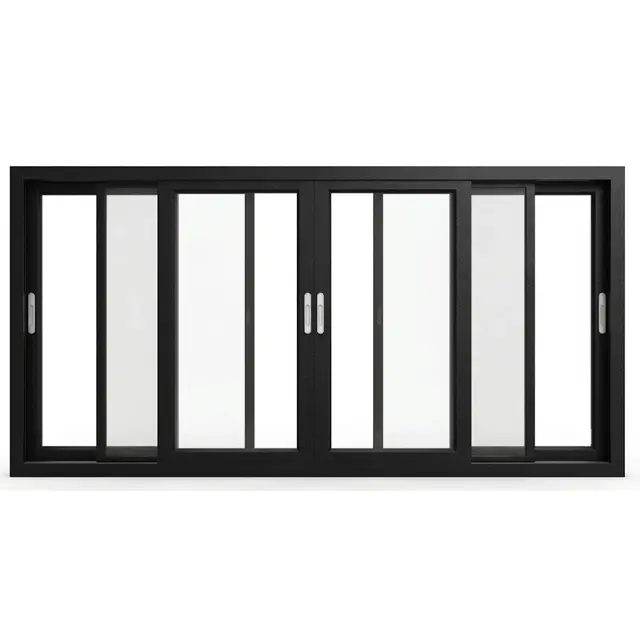 Black Laminated UPVC 112 Series 3-Track 4-Panel Sliding Window with Mesh by Simmply Perfect, Hyderabad