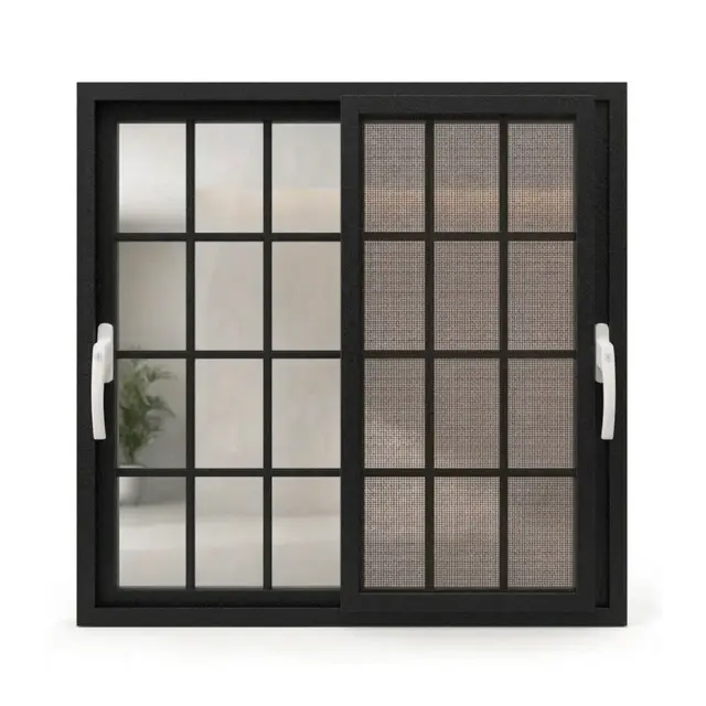 Black Laminated UPVC 112 Series 3-Track French 2p Sliding Door by Simmply Perfect, Hyderabad