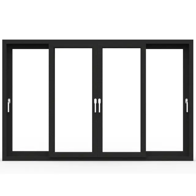 Black Laminated UPVC 62 Series 2-Track 4-Panel Sliding Door Black Laminated UPVC 62 Series 2-Track 4-Panel Sliding Door by Simmply Perfect, Hyderabad