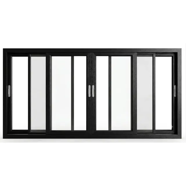 Black Laminated UPVC 90 Series 2.5-Track 4-Panel Sliding Door with Mesh Black Laminated UPVC 90 Series 2.5-Track 4-Panel Sliding Door with Mesh by Simmply Perfect, Hyderabad