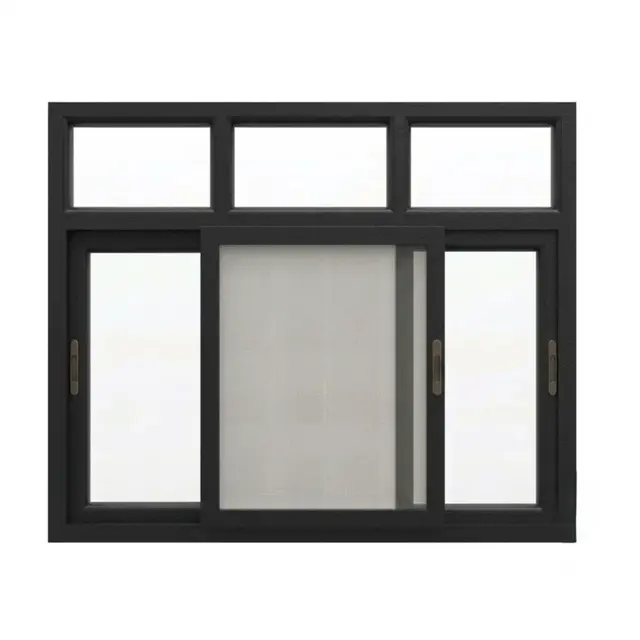 Black Laminated UPVC 90 Series 2.5-Track Combination Sliding Window with Top Fix Black Laminated UPVC 90 Series 2.5-Track Combination Sliding Window with Top Fix by Simmply Perfect, Hyderabad