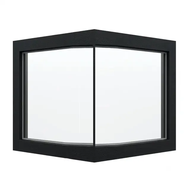 Black Laminated UPVC Glass to Glass Window | Simmply Perfect Black Laminated UPVC Glass to Glass Window by Simmply Perfect, Hyderabad
