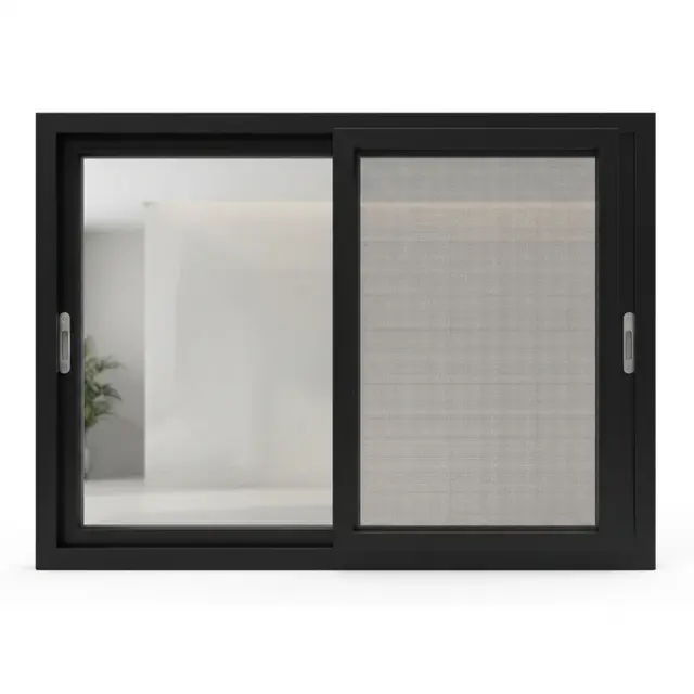 Black UPVC 112 Series 3-Track 2-Panel Sliding Window with Mesh Black UPVC 112 Series 3-Track 2-Panel Sliding Window with Mesh by Simmply Perfect, Hyderabad