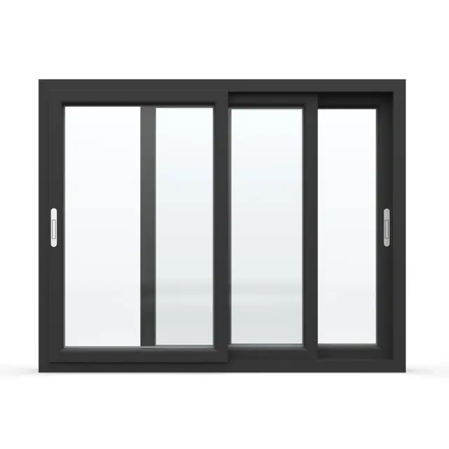 Black UPVC 112 Series 3-Track 3-Panel Sliding Window | Simmply Perfect Black UPVC 112 Series 3-Track 3-Panel Sliding Window by Simmply Perfect, Hyderabad