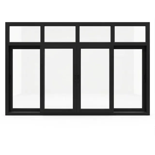 Black UPVC 112 Series 3-Track 4-Panel Combination Sliding Window with Top Fix Black UPVC 112 Series 3-Track 4-Panel Combination Sliding Window with Top Fix by Simmply Perfect, Hyderabad