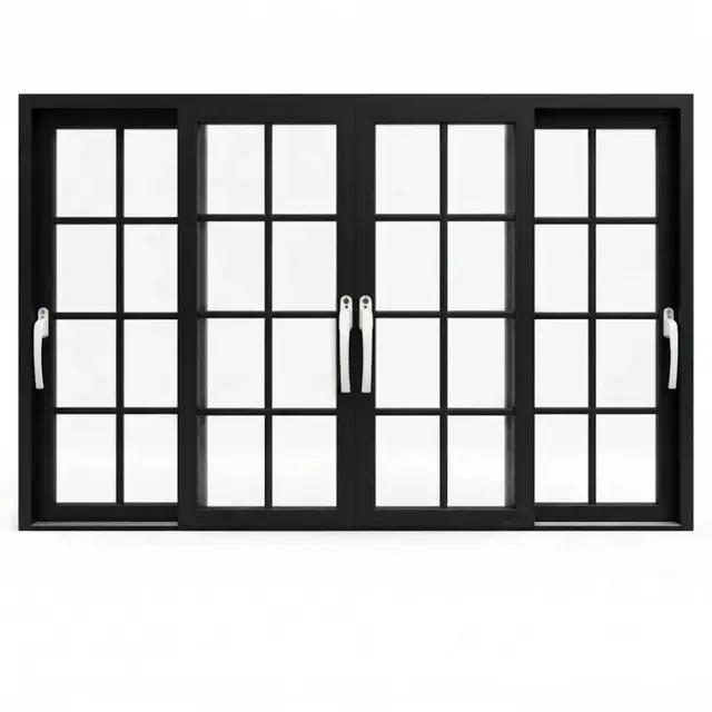 Black UPVC 112 Series 3-Track 4-Panel French Sliding Door by Simmply Perfect, Hyderabad