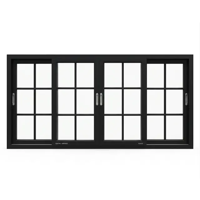 Black UPVC 112 Series 3-Track 4-Panel French Sliding Window Black UPVC 112 Series 3-Track 4-Panel French Sliding Window by Simmply Perfect, Hyderabad