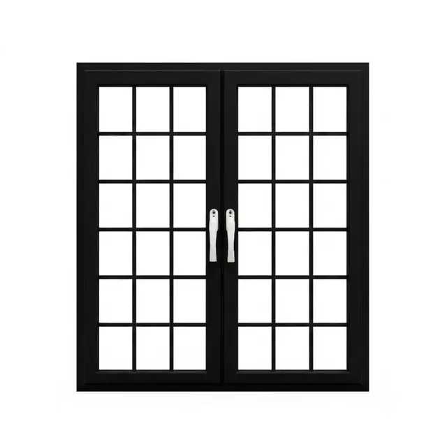 Black UPVC 60 Series French Double Casement Door by Simmply Perfect, Hyderabad