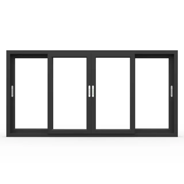 Black UPVC 62 Series 2-Track 4-Panel Sliding Window | Simmply Perfect Black UPVC 62 Series 2-Track 4-Panel Sliding Window by Simmply Perfect, Hyderabad