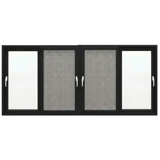 Black UPVC 90 Series 2.5-Track 4-Panel Sliding Door with Mesh Black UPVC 90 Series 2.5-Track 4-Panel Sliding Door with Mesh by Simmply Perfect, Hyderabad