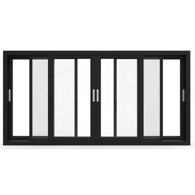 Black UPVC 90 Series 2.5-Track 4-Panel Sliding Window with Mesh Black UPVC 90 Series 2.5-Track 4-Panel Sliding Window with Mesh by Simmply Perfect, Hyderabad