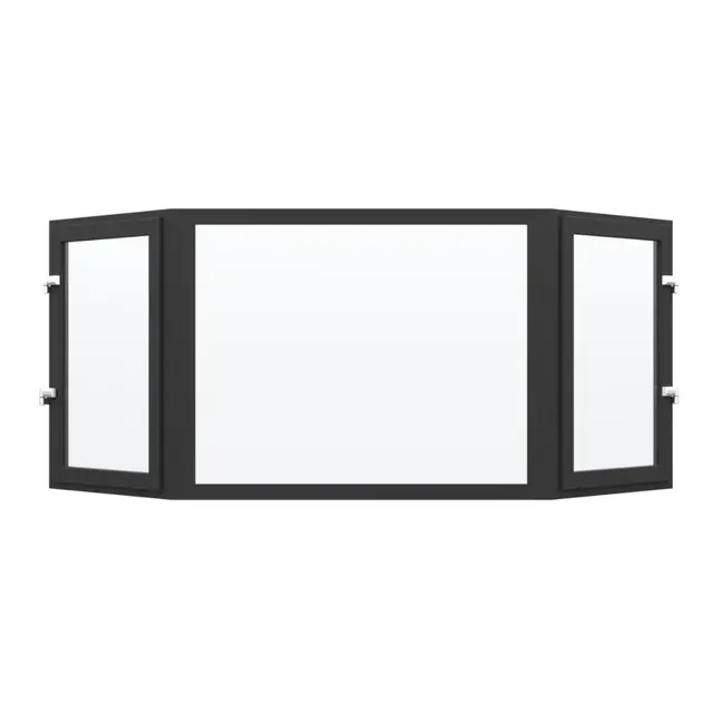 Black UPVC Bay Window Front Fixed, At Sides Outswing Openable Black UPVC Bay Window Front Fixed, At Sides Outswing Openable by Simmply Perfect, Hyderabad