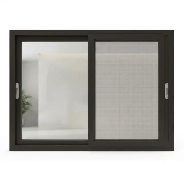 Brown UPVC 112 Series 3-Track 2-Panel Sliding Window with Mesh Brown UPVC 112 Series 3-Track 2-Panel Sliding Window with Mesh by Simmply Perfect, Hyderabad