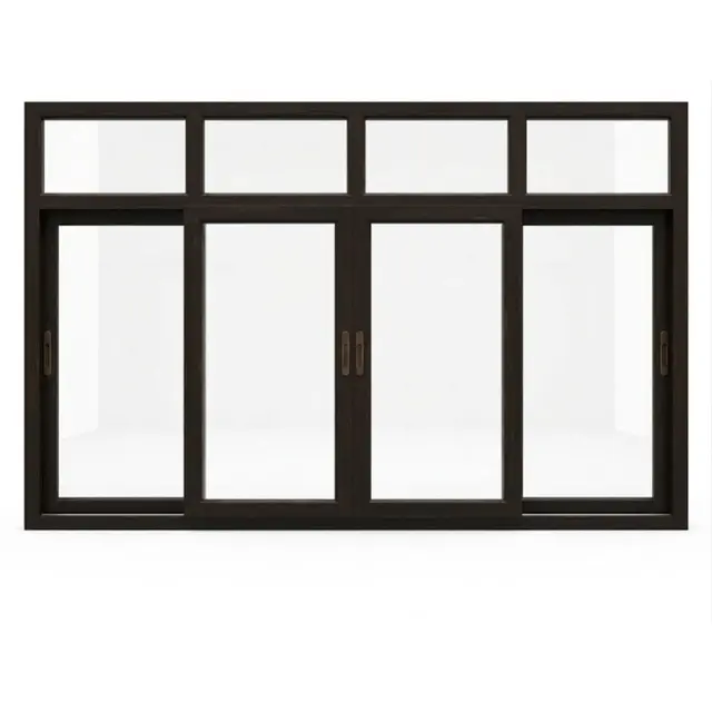 Brown UPVC 112 Series 3-Track 4-Panel Combination Sliding Window with Top Fix Brown UPVC 112 Series 3-Track 4-Panel Combination Sliding Window with Top Fix by Simmply Perfect, Hyderabad
