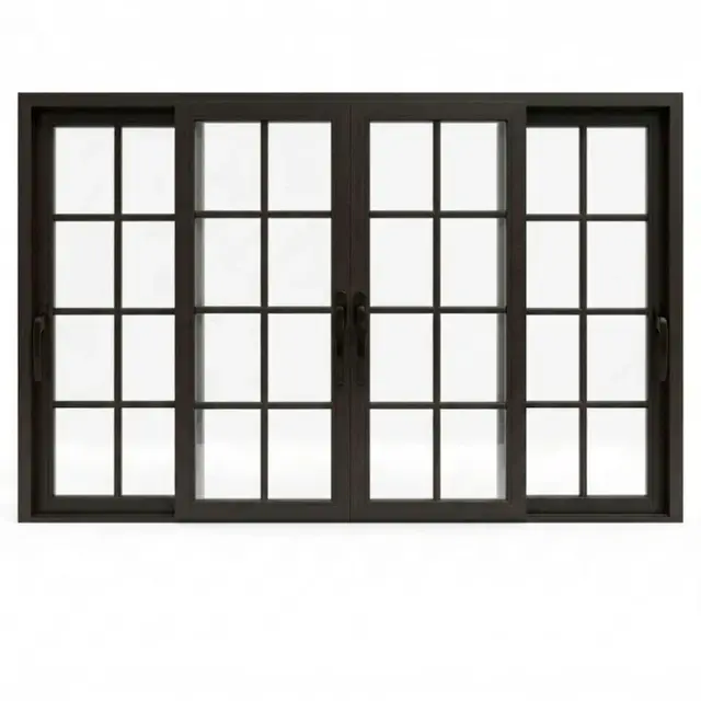 Brown UPVC 112 Series 3-Track 4-Panel French Sliding Door Brown UPVC 112 Series 3-Track 4-Panel French Sliding Door by Simmply Perfect, Hyderabad