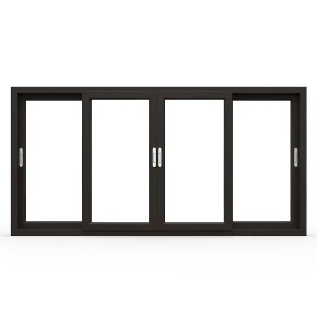 Brown UPVC 62 Series 2-Track 4-Panel Sliding Window | Simmply Perfect Brown UPVC 62 Series 2-Track 4-Panel Sliding Window by Simmply Perfect, Hyderabad
