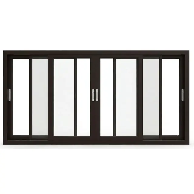 Brown UPVC 90 Series 2.5-Track 4-Panel Sliding Door with Mesh by Simmply Perfect, Hyderabad