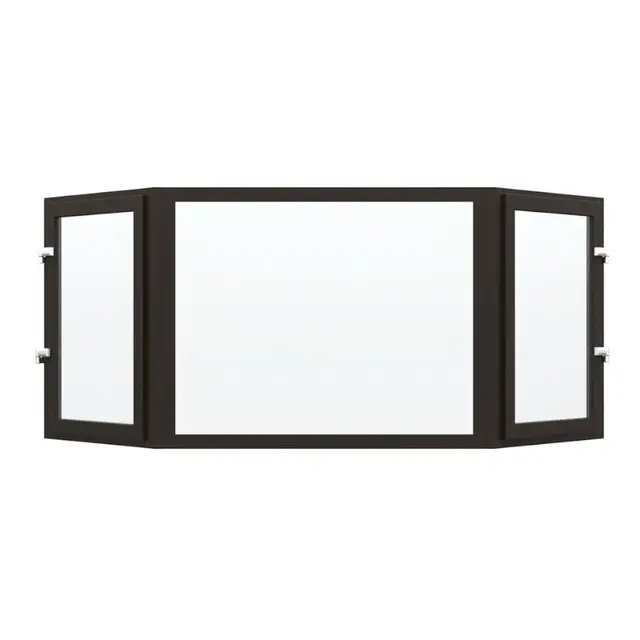 Brown UPVC Bay Window Front Fixed, At Sides Outswing Openable Brown UPVC Bay Window Front Fixed, At Sides Outswing Openable by Simmply Perfect, Hyderabad