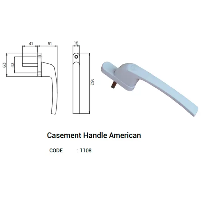 Casement Handle American for UPVC Windows & Doors | Simmply Perfect Casement Handle American for UPVC Windows & Doors by Simmply Perfect, Hyderabad