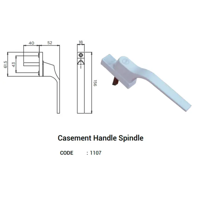 Casement Handle Spindle for UPVC Windows & Doors | Simmply Perfect Casement Handle Spindle for UPVC Windows & Doors by Simmply Perfect, Hyderabad