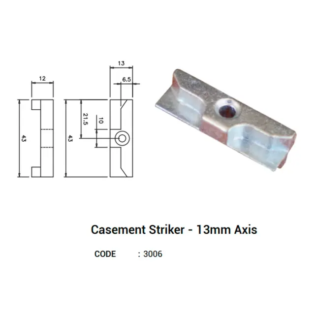Casement Striker 13mm Axis for UPVC Windows & Doors | Simmply Perfect Casement Striker 13mm Axis for UPVC Windows & Doors by Simmply Perfect, Hyderabad