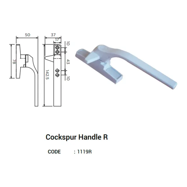 Cockspur Handle R for UPVC Windows & Doors | Simmply Perfect Cockspur Handle R for UPVC Windows & Doors by Simmply Perfect, Hyderabad